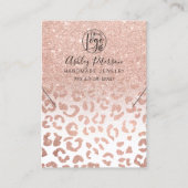 Luipaard roze gouden logo sieraden oorbel halskett visitekaartje (Voorkant)