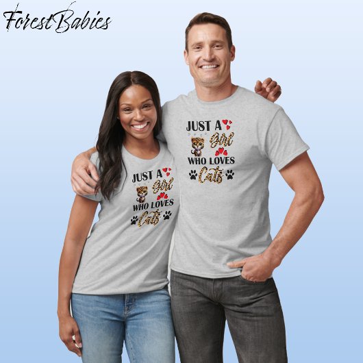 Luipaard, Schattige meisje houdt van katten Animal T-shirt