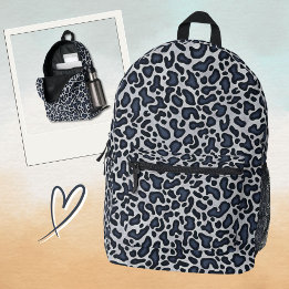 Luipaard Skin Denim Grijs Blauw Patroon - Bedrukte Rugzak