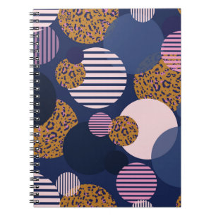 Luipaard Stippen: Donkerblauwe elegantie. Notitieboek