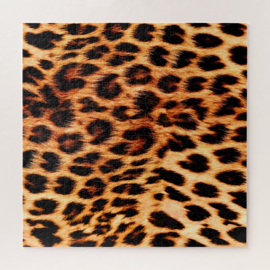 Luipaard textuur, Afrikaans dier naadloos patroon. Legpuzzel (Horizontaal)