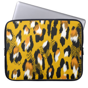 Luipaard Textuur Dier Print Achtergrond Laptop Sleeve