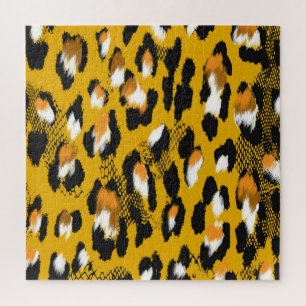 Luipaard Textuur Dier Print Achtergrond Legpuzzel