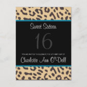 luipaard; uitnodiging voor verjaardag (Voorkant)