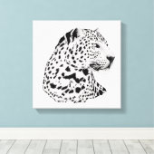 Luipaard van Oerwoud Animals Stretched Canvas (Insitu (Houten vloer))