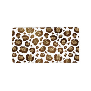 Luipaard Vlekken Wilde Dieren Gouden Glitter Safar Etiket