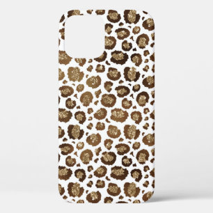Luipaard Vlekken Wilde Dieren Gouden Glittersafari iPhone 12 Hoesje