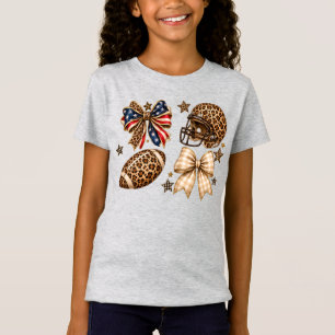 Luipaard Voetbal Coquette Bundel USA Boog Speldag T-shirt