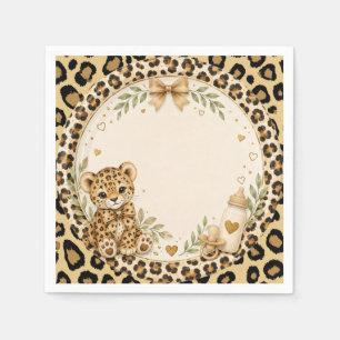 Luipaard voor babyshower servet