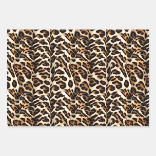 Luipaard, Zebra en Giraffe Afdrukken Verjaardag Inpakpapier Vel (Voorkant 2)