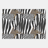 Luipaard, Zebra en Giraffe Afdrukken Verjaardag Inpakpapier Vel (Voorkant)