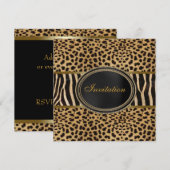 Luipaard Zebra Feestje Kaart (Voorkant / Achterkant)