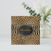 Luipaard Zebra Feestje Kaart (Staand voorkant)