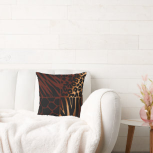 Luipaard, Zebra, Giraffe, Tiger African Print Kussen