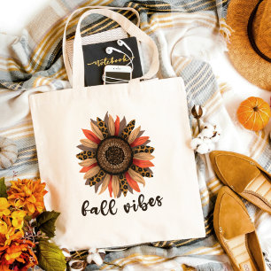 Luipaard Zonnebloem Herfst Sfeer Herfst Bloemen Tote Bag