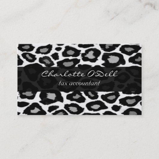 luipaard; zwart visitekaartje (Voorkant)