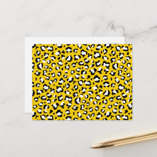 Luipaardafdrukken, luipspuiten, geel luipaard briefkaart
