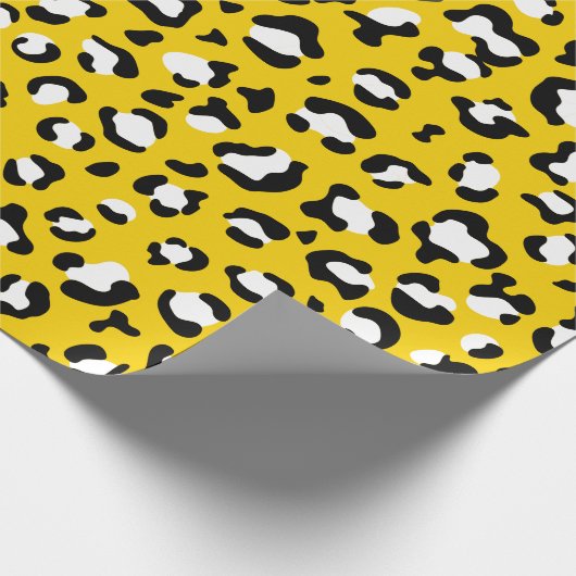 Luipaardafdrukken, luipspuiten, geel luipaard cadeaupapier (Hoek)