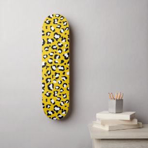 Luipaardafdrukken, luipspuiten, geel luipaard skateboard