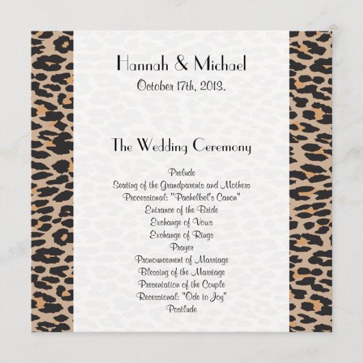 Luipaardafdrukken, spuiten, bruine luipaard, bruil programma (Voorkant)