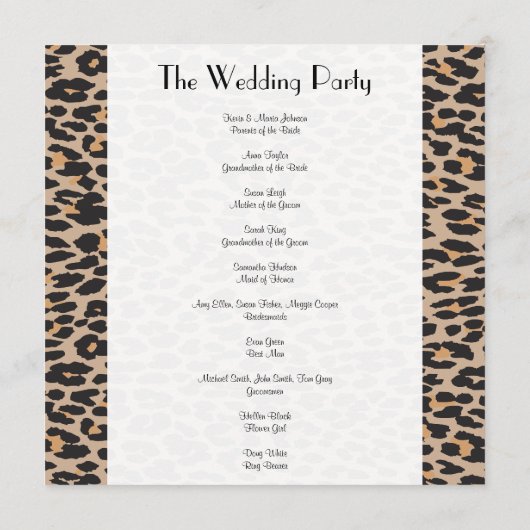 Luipaardafdrukken, spuiten, bruine luipaard, bruil programma (Achterkant)