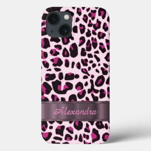luipaarddierenprint gepersonaliseerd iPhone 13 hoesje