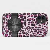  luipaarddierenprint monogramed Case-Mate iPhone case (Achterkant (horizontaal))