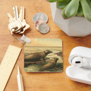  luipaarden in de oceaan, wilde dieren sleutelhanger