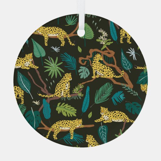 Luipaarden in Oerwoud: Wild Glas Ornament (Achterkant)