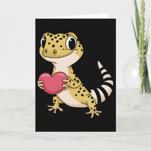 Luipaardgekko dier valentine liefhebbers reptiel  kaart