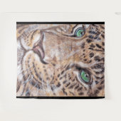 luipaardgezicht met groene ogen wandkleed (Voorkant (horizontaal))