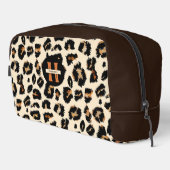 Luipaardhuid, modern dierenpatroon, monogram toilettasje (Rechterhoek)