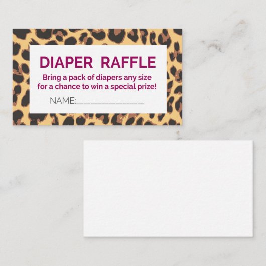 luipaardluieraffle-uitnodiging informatiekaartje (Voorkant / Achterkant)