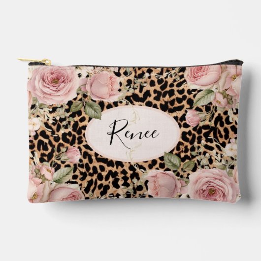 Luipaardpatroon met lichte rozen etui (Voorkant)