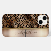 Luipaardpatroon Zwart Brons Monogram Case-Mate iPhone Case (Achterkant (horizontaal))