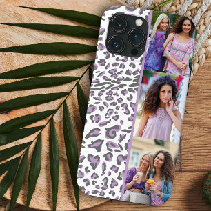 Luipaardprint 3 Verticale Foto Lila iPhone 13 Pro Max Hoesje