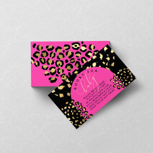 Luipaardprint babyshowerbabyboeken voor baby informatiekaartje