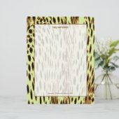 Luipaardprint, bleekselderij achtergrond custom briefhoofd (Staand voorkant)