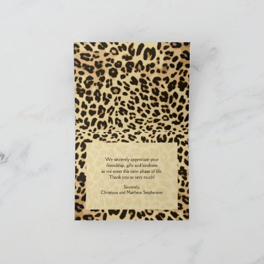 Luipaardprint Boog Bedankbrief Bedankkaart (Binnen)