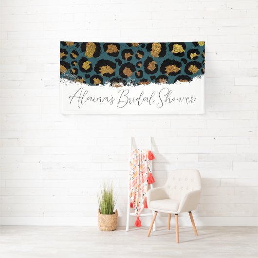 Luipaardprint Bruiloftsfeest Spandoek (Insitu)