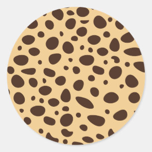 Luipaardprint bruin ronde sticker