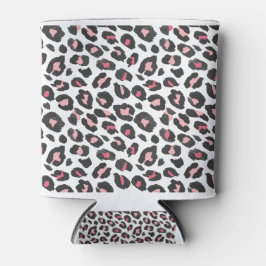 Luipaardprint, cheeta-print, roze, meisjesachtig blikjeskoeler