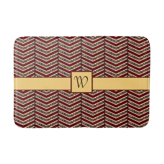 Luipaardprint Chevron Badmat (Voorkant)