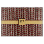 Luipaardprint Chevron glazen snijplank (Voorkant)