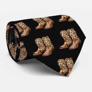 Luipaardprint Cowboylaarzen Nekband Stropdas