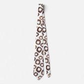 Luipaardprint en donutpatroon stropdas (Voorkant)