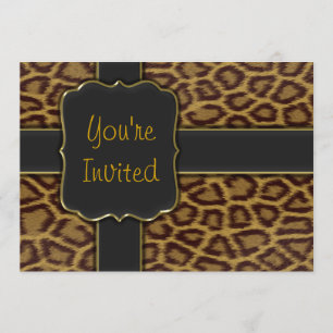 Luipaardprint feestelijke uitnodiging template