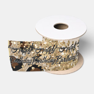 Luipaardprint Goud Glitters Lint