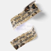 Luipaardprint Goud Glitters Lint (Achterkant)