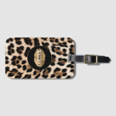 Luipaardprint Gouden Lippen XOXO Bagagelabel (Voorkant (horizontaal))